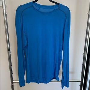 Lululemon Long Sleeve Tee Shirt Men Blue Crewneck